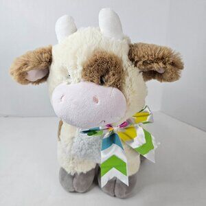 Inter American Highland Baby Cow Plush Cream Brown Calf Stuffed Farm Animal Toy